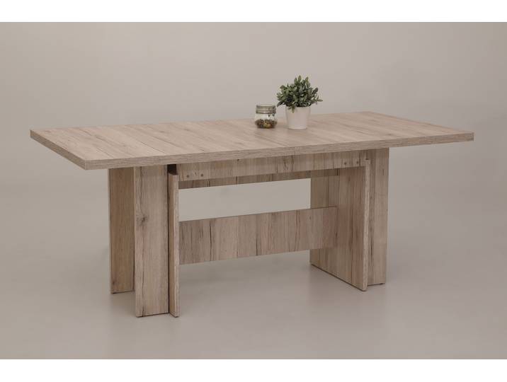 Kulissen-Esstisch HELA LIA II , braun (sandeiche, sandeiche, sandeiche), H:76cm T:90cm, Tische, bis zu 320 cm ausziehbar