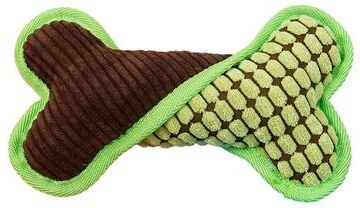 Multicon Wholesale Hub Stuffed Plush Chew Toys For Dogs, Squeaky Bones Toy, Puppy Birthday Gifts green