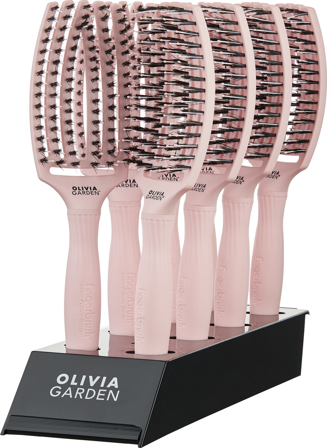 Olivia Garden Fingerbrush Combo Medium 8er Display Pink B-2424