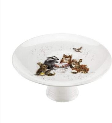 Portmeirion Royal Worcester Wrendale Designs Woodland Party Footed Cake Plate - 9.75 inch
