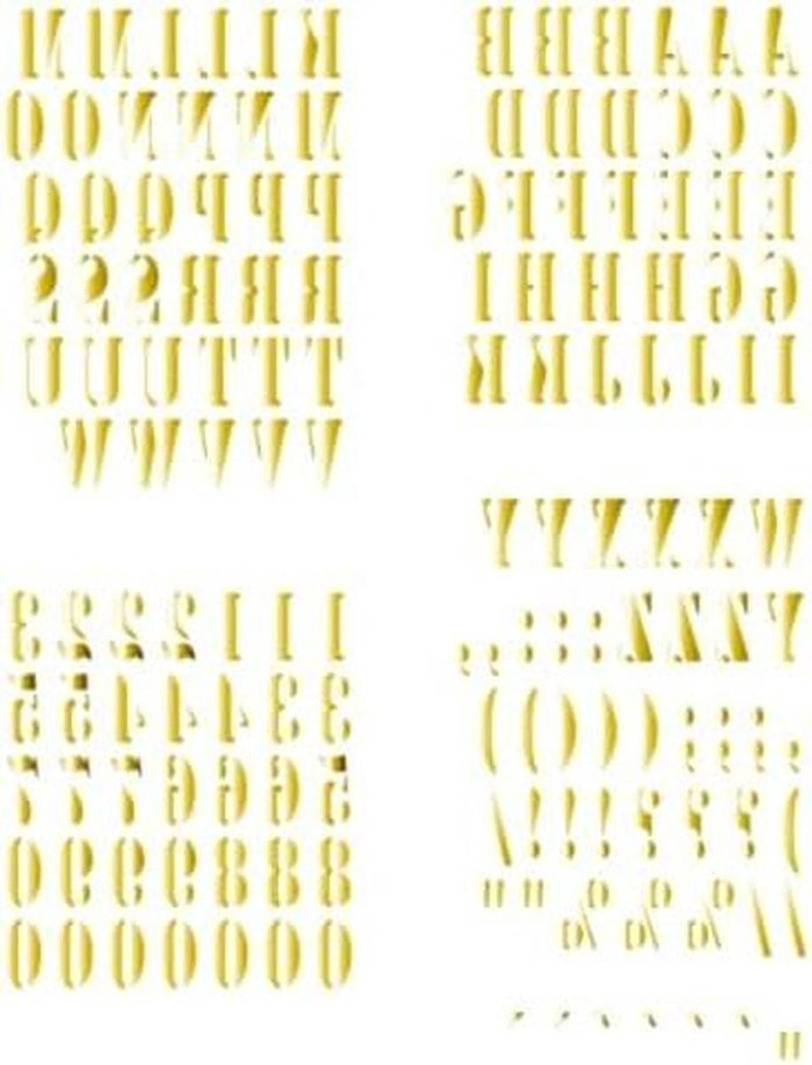 Zelfklevende Alfabet ABC en Cijfer Stickers voor Knutselen en Decoratie - Donkergoud - 3 cm hoog