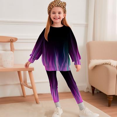LightInthebox Girls' 3D Graphic Sports Suit Tracksuits Sweatshirt Legging Set Long Sleeve Spring Fall Daily Casual Tights Kids 4-12 Years Crew Neck Outdoor Vacation Sports Tailored Fit