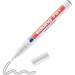 edding 751 Permanent Lackmarker Weiß Fein Rundspitze 1 - 2 mm  Wasserbeständig