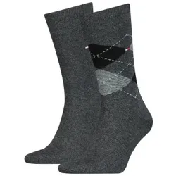 Tommy Hilfiger 2P Men Sock Check Dunkelgrau Gr 43/46 Herren