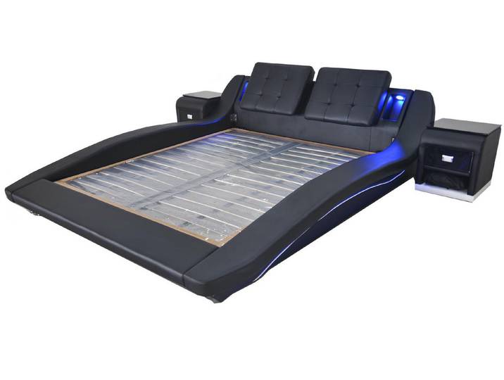JVmoebel Polsterbett Exklusives Leder Design Doppelbett mit USB-Anschlüssen (Bett LB8857 I), Made in Europa