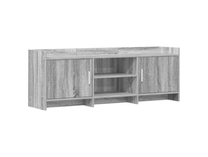 PUGYNBK TV-Möbel, 130 x 33 x 47 cm, Sonoma, Grau, Holz, Technik Große Regale, Metallgriffe, rechteckiges Design, einfache Reinigung, für Wohnzimmer