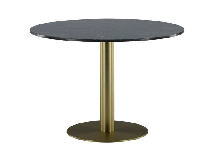 Livetastic Esstisch, Gold, Dunkelgrau, Metall, Stein, rund, rund, 106x75x106 cm, Esszimmer, Tische, Esstische, Esstische rund