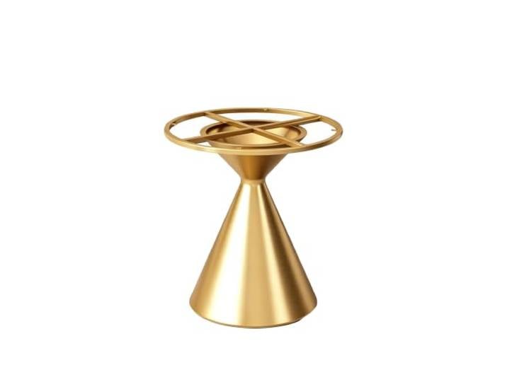 GZHERVICES Runder Beistelltisch Für Die Terrasse Aus Wasserfestem Stahl Ideal Für Heimwerkerprojekte: Robuste Tischuntergestelle Für Platten Aus Glas, Holz Oder Marmor(Gold,50x73cm)