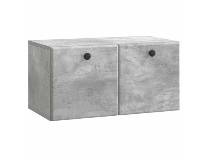 KUPTYERFG Wandmontierter TV-Schrank 59,5x31x30 cm Betongrau Lowboard Platzeffizientes Hängeboard in Betongrau für Wohnzimmer und Schlafzimmer, bietet ordentlichen Stauraum bei 60 kg Tragkraft.
