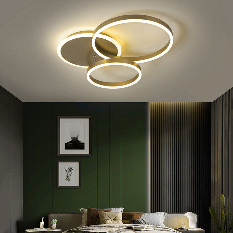 Metro LED Semi Flush Mount Gold 10cm H X 65cm W X 50cm D
