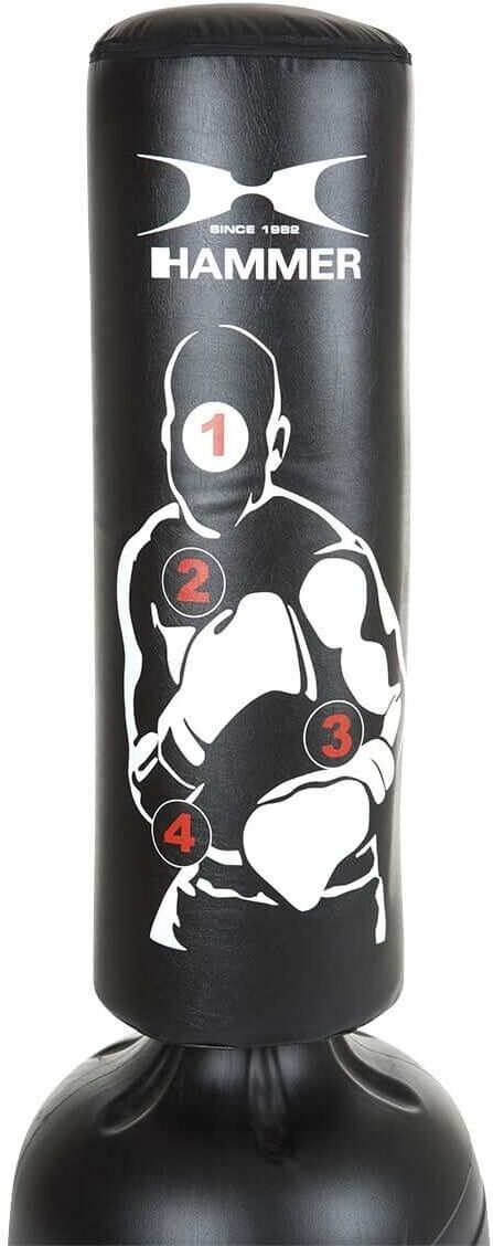 Boxsack HAMMER "Sparring Pro", schwarz-weiss (schwarz, weiß), Boxsäcke, B/H/L: 205cm, Boxsack, H:205cm schwarz, weiß B/H/L: 205cm