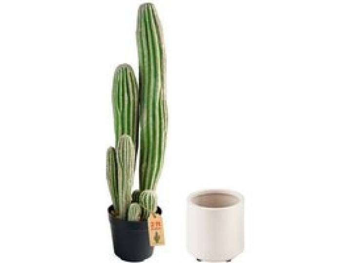 VEVOR Cactus Artificiel, Plante Artificielle Cactus 610 mm avec Pot Blanc, Décoration Intérieure pour Maison, Jardin, Magasin, Bureau, Salon et Chambre, Fausse Plante en PEHD, avec Texture Réaliste