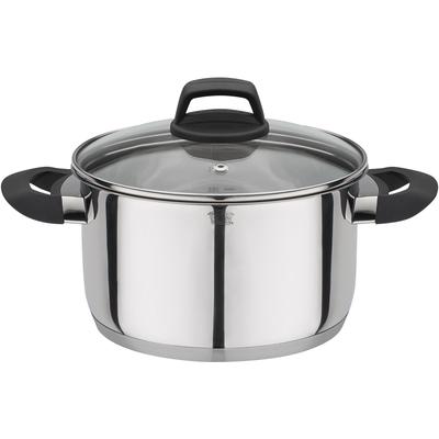 Fleischtopf GSW "Como", silber (edelstahlfarben), H:11,5cm Ø:20cm, Töpfe, Fleischtopf, Induktion
