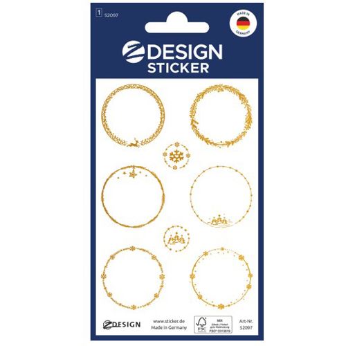 AVERY Zweckform Aufkleber Kreise, gold, 8 Etiketten