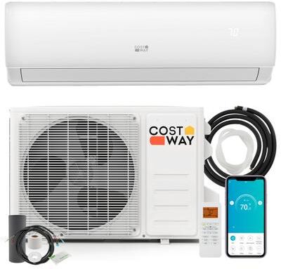 Costway 23000 BTU 208/230V Mini Split Heat Pump Heats at 5℉, Anti-Freeze Chassis Technology