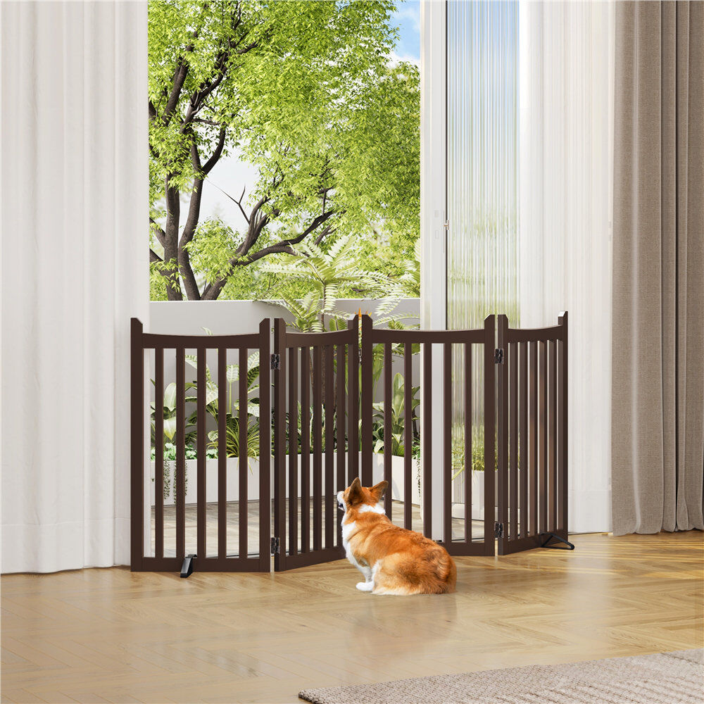Yaheetech 90 × 50 cm Free Standing Gate Espresso 90.5cm H X 50cm W X 2cm D