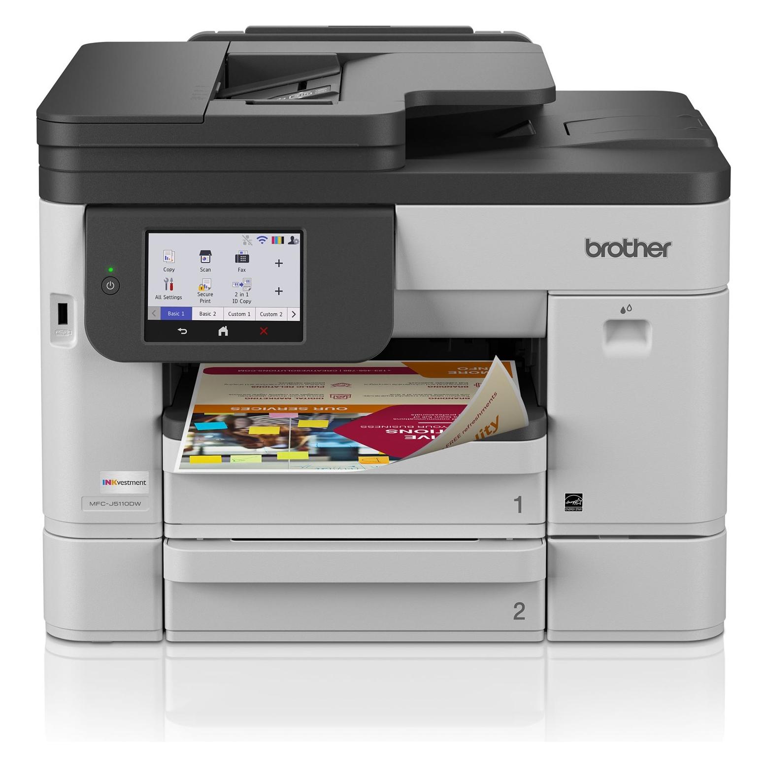 Brother MFCJ5110DWRE1 MFCJ5110DW 4-in-1-Farb-Tintenstrahl-Multifunktionsgerät, A4, 28/28 Seiten pro Minute (Tintenpatrone, Farbe) (MFCJ5110DWRE1)