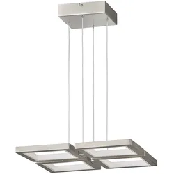 LED Hängeleuchte Pendelleuchte LED Deckenlampe dimmbar Höhenverstellbar, nickel matt, 1x LED 45 Watt 4300 lm warmweiß, H 150 cm, WOFI 6531.04.64.8000
