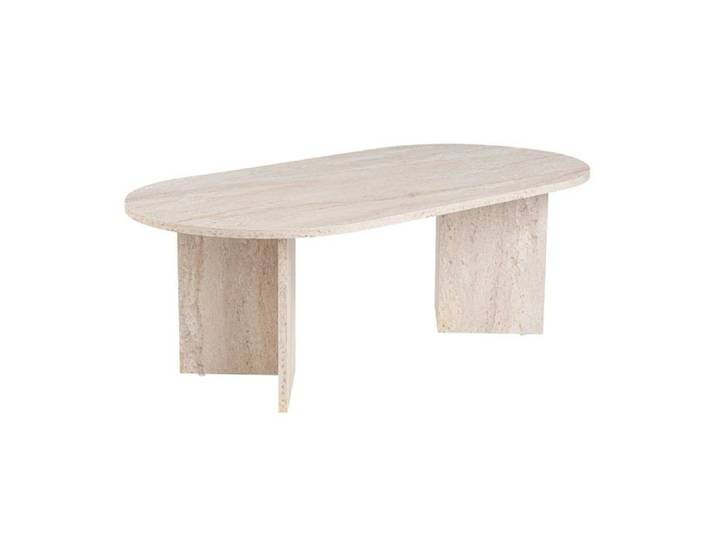 Table Basse Rectangulaire 119 cm Mélamine 18 mm - Design Marbre Travertin - Table Salon Moderne