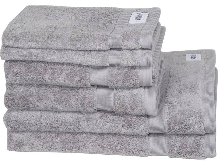 Handtuch Set Cuddly , grau, 6 Stk., Frotteevelours, Frotteevelours, Obermaterial: 100% Baumwolle, SCHÖNER WOHNEN-KOLLEKTION, Handtücher, Handtuch Set, schnell trocknende Airtouch-Qualität