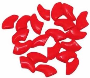 Inspired Living CozyPaws Silicone Cat Nail Caps 20 Piece Soft Scratch Protection Set red s