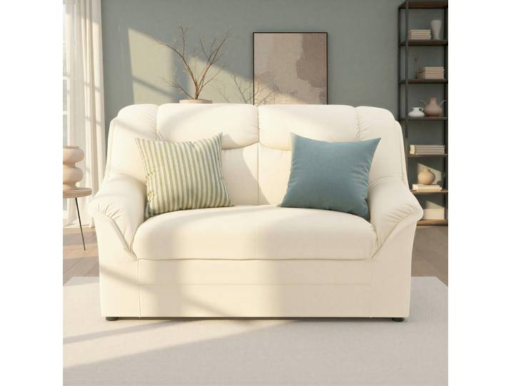 Mid.you 2-Sitzer-Sofa Berlin FK, Beige, Kunststoff, Uni, 144x89x87 cm, Made in EU, FSC Mix, Rücken echt, Wohnzimmer, Sofas & Couches, Sofas, 2-Sitzer Sofas
