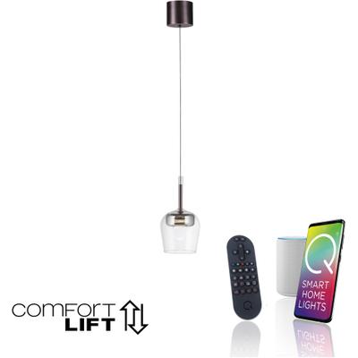 LED Pendelleuchte "Q-KON", transparent (silberfarben), 1, Ø 21cm, 1 Stk., NEUHAUS Q SMART HOME LIGHTS, Leuchten, LED Pendelleuchte