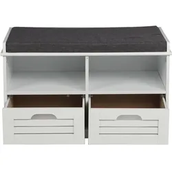 HTI-Living, Schuhschrank, Schuhschrank weiss mit Sitzfläche (71 x 35 x 43 cm)