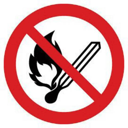 Verbotsschild Keine offene Flamme, Feuer, offene Zündquelle und Rauchen verboten 1 St.