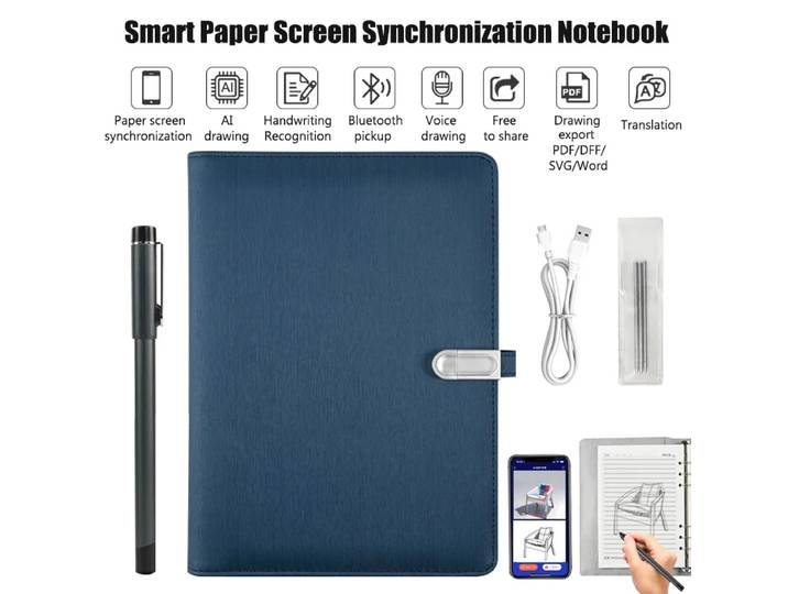 Carnet de notes d'écriture numérique, stylo de synchronisation intelligent, ensemble d'écriture pour journal intime, carnet de notes Cloud AI, dessin vocal, Bluetooth, Transmission en temps réel