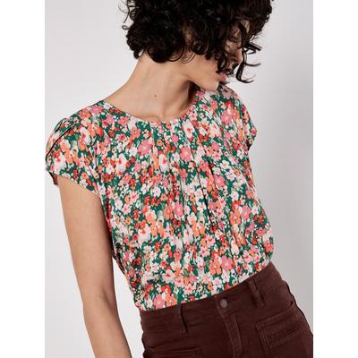 T-Shirt APRICOT "Ditsy Floral Top", Damen, Gr. XL (42), grün, Obermaterial: 100% Viskose LENZING ECOVERO CV LenzEcov., geblümt, Blusen T-Shirt