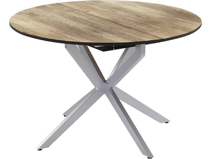 Vicco Eettafel Loyd\, Eiken rustiek/Grijs\, 120 x 76.5 cm Uitschuifbaar
