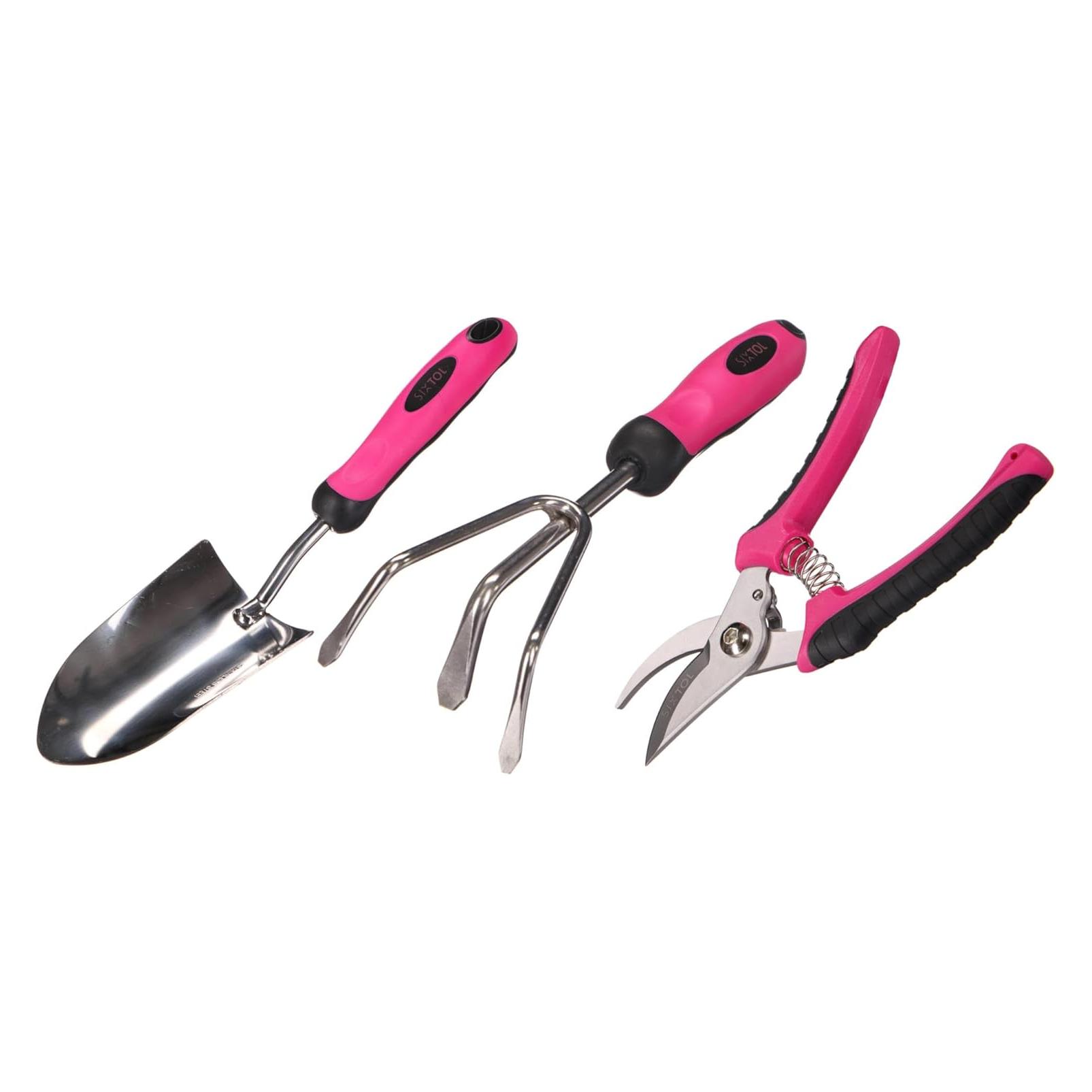 Sixtol 3-teiliges Gartenwerkzeug-Set: Gartenkelle, Handgrubber und Gartenschere mit ergonomischem Griff (SX6034)