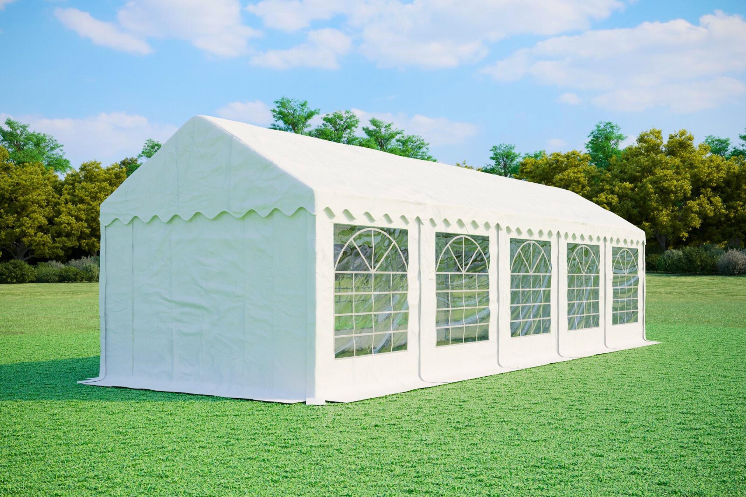 Partyzelt 3x10m - PVC Standard Feuerfest - Weiß