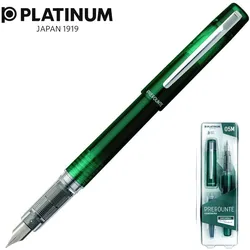 Platinum, Schreibstifte, Prefounte Dark Emerald, M Eternal Füllfederhalter, in Kunststoffverpackung, Blister, grün (1x)