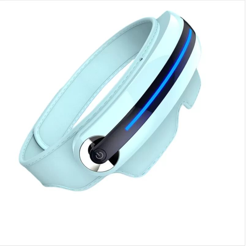 INF Integriertes Kopf- und Augenmassagegerät mit Luftdruck, Vibration, Wärme, Bluetooth, integrierter Musik und Sprachausgabe Blau
