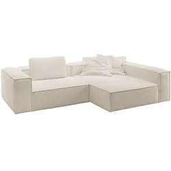 ECKSOFA CARMO Weiß Flachgewebe