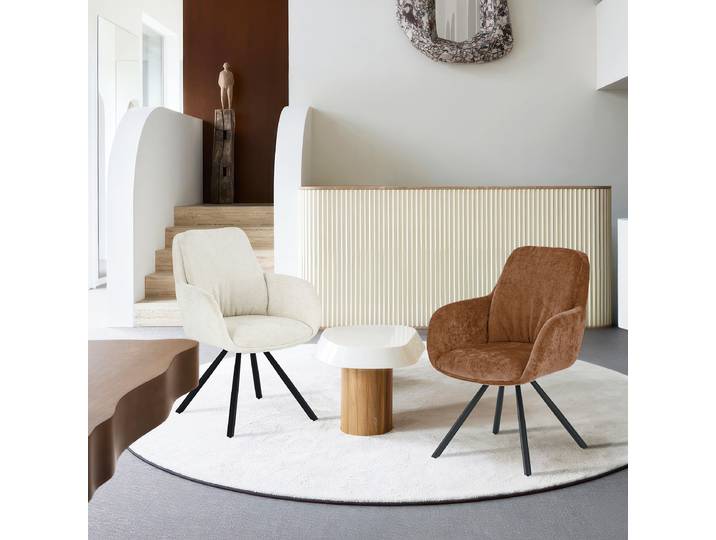 Armlehnenstuhl CALLEDA 60 x 87 x 64cm Braun/Rostbraun