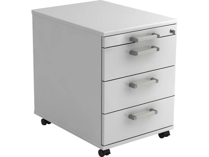 Venda Rollcontainer, Weiß, 4 Schublade(n) Schubladen, 42.8x59x58 cm, umfangreiches Zubehör erhältlich, Beimöbel erhältlich, Büromöbel, Schreibtischcontainer, Rollcontainer