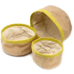 Set of 3 Natural Jute Baskets - Olive