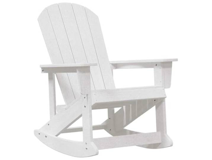 ZQQLVOO Adirondack Schaukelstuhl Weiß HDPE 92 x 73,5 x 92 cm Wetterfest, Ergonomisches Design, Breite Armlehnen, Pflegeleicht, Für Garten Terrasse