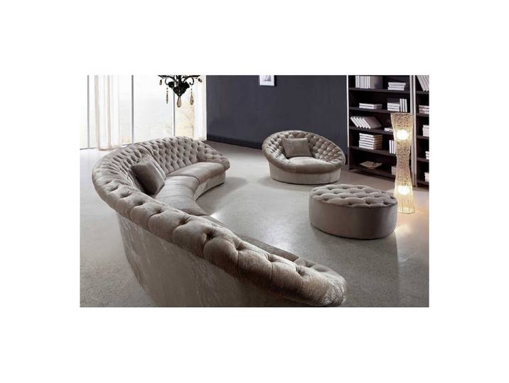 Xlmoebel Big-Sofa Design Rund Sofa Chesterfield 450cm Polster Couch Ecksofa, Big-Sofa 1 Teile, Made in Europa