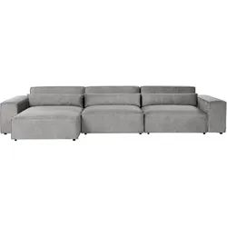 ECKSOFA Modul 4-Sitzer rechtsseitig Grau Stoff Hellnar