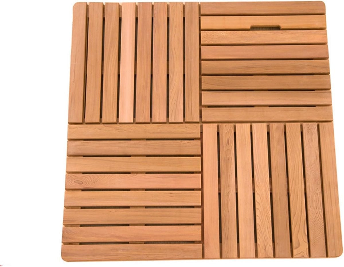 Bamboe Badmat Donkerbruin - Antibacteriële Houten Douchemat - 60 x 80 cm