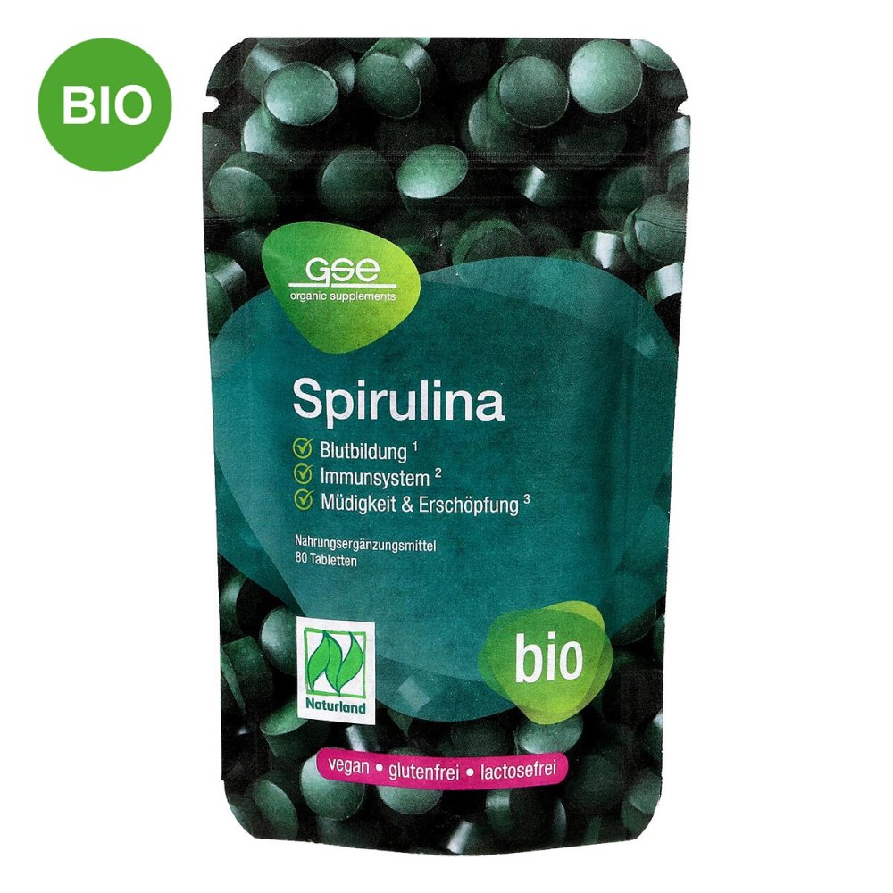 GSE Vertrieb Biologische Nahrungsergänzungs- & Hei Spirulina 500 mg Bio Naturland Tabletten 05386010