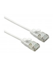 ROTRONIC-SECOMP Roline Green Patch-Kabel RJ-45 M zu M 50 cm U/FTP CAT 6a halogenfrei geformt ohne Haken verseilt weiß (21.44.1700)
