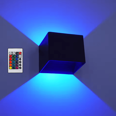 Inspire Curations 3W RGB Remote Control LED Wall Sconce black 3w aluminum