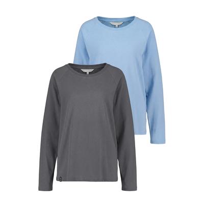 Langarmshirt ALIFE & KICKIN "Damen GaiaAK A Langarmshirt, Shirt", Damen, Gr. S, irongate, fjord, 100% Baumwolle (Bio), Shirts Langarmshirt, leichtes Jersey-Oberteil aus Bio-Baumwolle mit Raglan-Schnitt