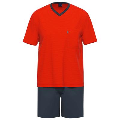 Schlafanzug AMMANN "Schlafanzug kurz Men / Nightwear", Herren, Gr. 56, rot, Obermaterial: 100% Baumwolle CO., Homewear-Sets Schlafanzug