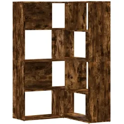 vidaXL Eck-Bücherregal 4 Etagen Räuchereiche 85x85x140cm Holzwerkstoff